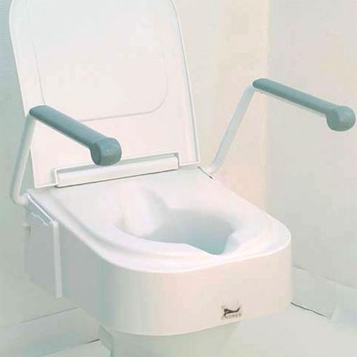 Picture of Raised Toilet Seat With Armrests 