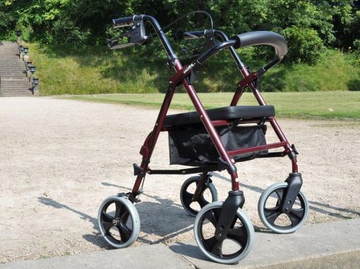 Picture of Compact Aluminium Rollator 8" Wheels - Burgundy