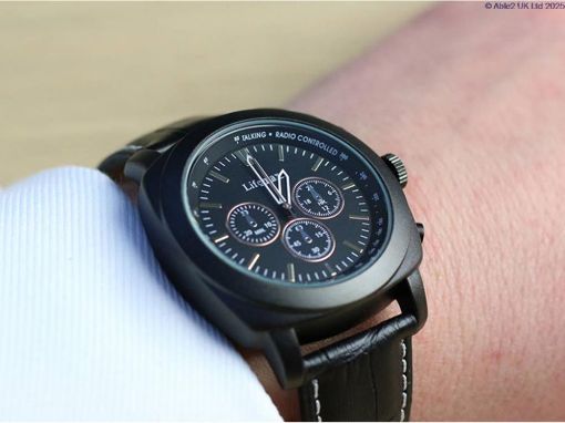 Picture of Chronograph Atomic Talking Watch - Black Leather