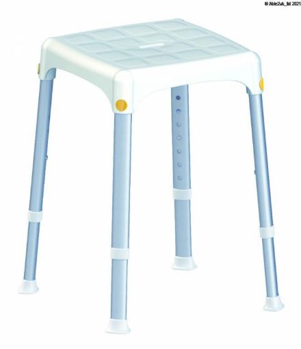 Picture of Square Shower Stool - height adjustable - White