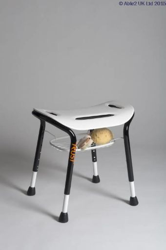 Picture of Lets Sing Shower Stool - Optional Wire Basket - White