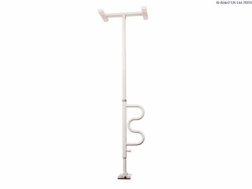 Picture of Bathtub Security Pole & Curve Grab Bar - White