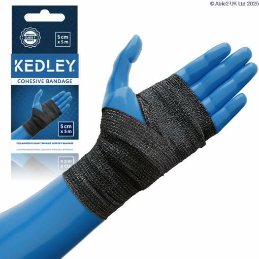 Picture of Kedley Cohesive Bandage - Black - 5cm x 5m