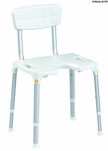 Picture of Rectangular shower chair with opening & backrest