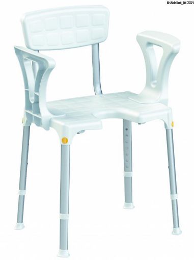 Picture of Rectangular shower chair with opening & arm/backkrest