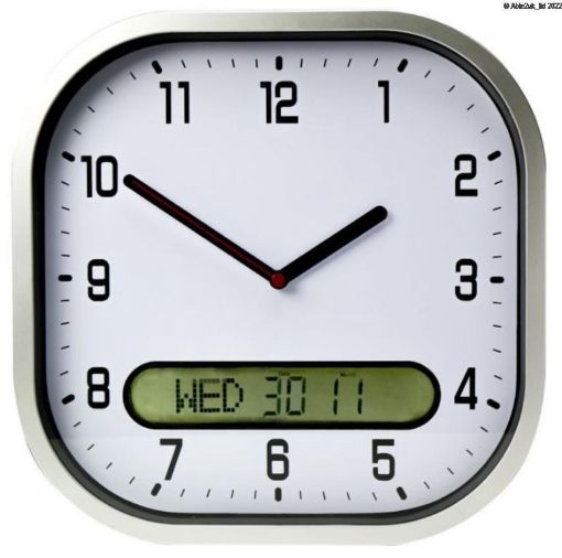 Picture of Day-Date Wall Clock - White